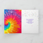 Psychedelische Gefärbte Krawatte Sweet 16 Karte (Innenseite)