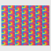 Psychedelische Gefärbte Krawatte Tile Wrapping Pap Geschenkpapier (Flach)