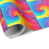 Psychedelische Gefärbte Krawatte Tile Wrapping Pap Geschenkpapier (Rolleneckpunkt)