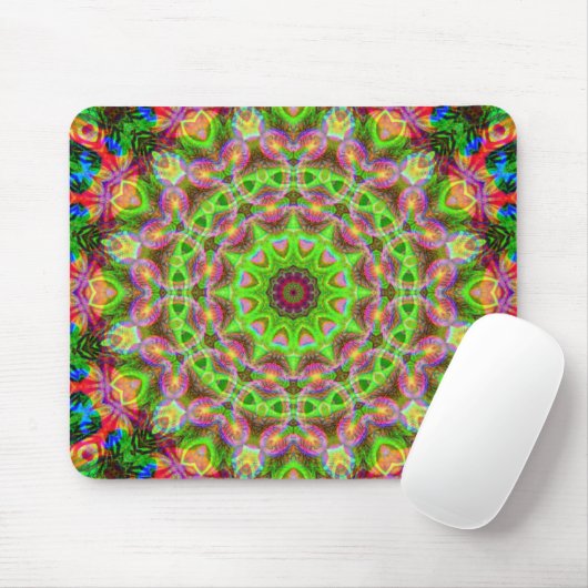 Psychedelische Geometrie Mandala Ball Mousepad (Mit Mouse)