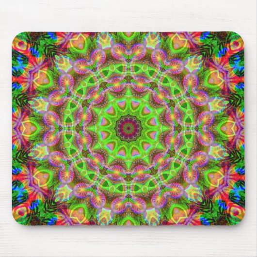 Psychedelische Geometrie Mandala Ball Mousepad (Vorne)