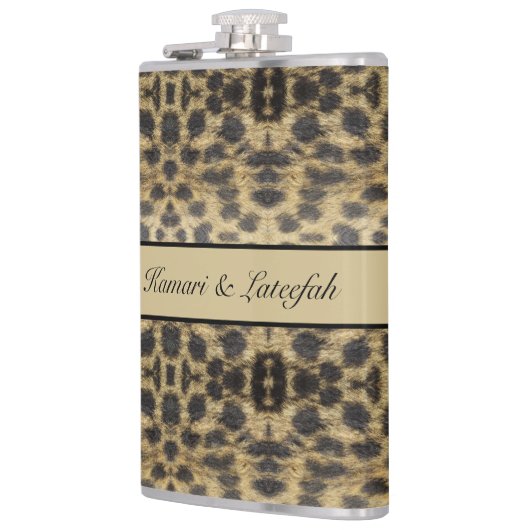 psychedelische Geparden, wildes Afrika anpassbar Flachmann (Links)