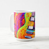 PSYCHEDELISCHE GITARRE KAFFEETASSE (Vorderseite Links)
