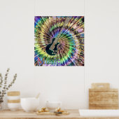 Psychedelische Gitarre Swirling Notes Rainbow Musi Poster (Küche)