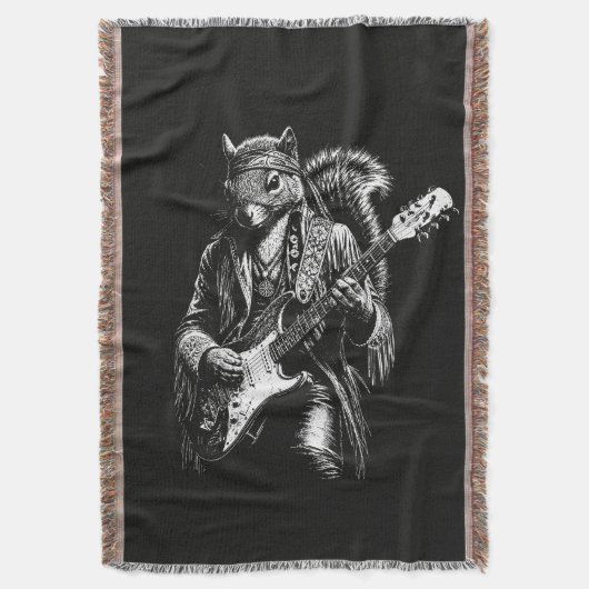Psychedelische Gitarren-Eichhörnchen - Lustiger Vi Decke (Vorderseite Vertikal)