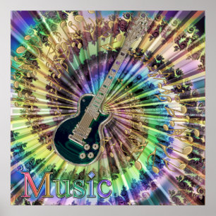 Psychedelische Gitarren-wirbelnde Poster