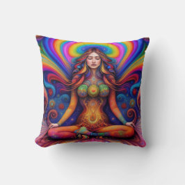 Psychedelische Goddess Rainbow Meditation Art Kissen