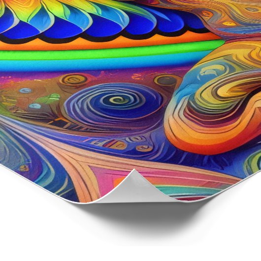 Psychedelische Göttin Colorful Poster (Ecke)