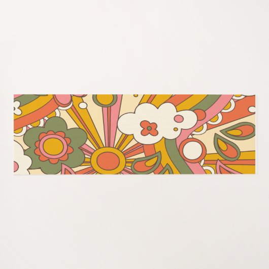 Psychedelische, groovative hippy-Blume Yogamatte (Rückseite (Horizontal))