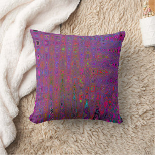 Psychedelische Groovy Magenta Retro-Atomwellen Kissen