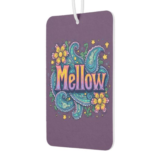 Psychedelische Groovy "Mellow" Retro Hippie Art Autolufterfrischer (Links)