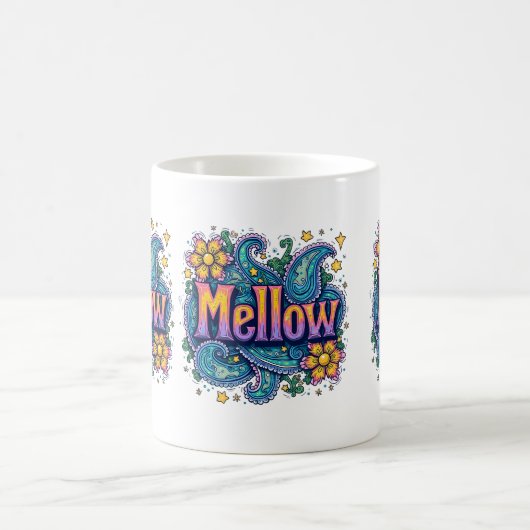 Psychedelische Groovy "Mellow" Retro Hippie Art Kaffeetasse (Mittel)