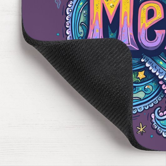 Psychedelische Groovy "Mellow" Retro Hippie Art Mousepad (Ecke)