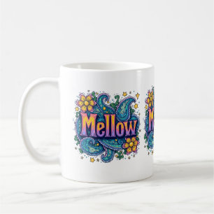 Psychedelische Groovy "Mellow" Retro-Hippie-Kunst Kaffeetasse