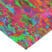 Psychedelische Groovy Rot und Grüne Wildblumen Kurzer Tischläufer (Ecke)