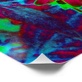 Psychedelische Groovy Rot und Grüne Wildblumen Poster (Ecke)