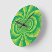 Psychedelische Grüne Kunst Runde Wanduhr (Winkel)