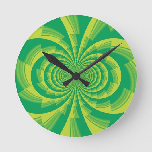 Psychedelische Grüne Kunst Runde Wanduhr (Vorderseite)