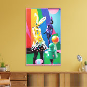 Psychedelische Hasenwelt Leinwanddruck (Insitu (Wohnzimmer))