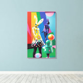 Psychedelische Hasenwelt Leinwanddruck (Insitu (Holzboden))