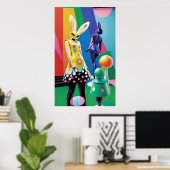 Psychedelische Hasenwelt Poster (Heimbüro)