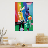 Psychedelische Hasenwelt Poster (Küche)