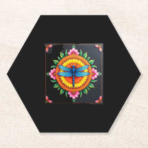 Psychedelische Heilige Geometrie Mandala Insekt Na Untersetzer
