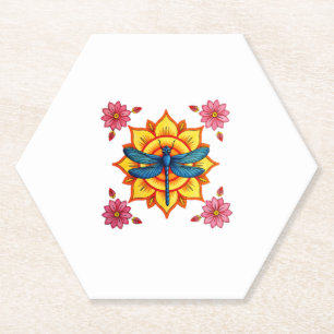 Psychedelische Heilige Geometrie Mandala Insekt Na Untersetzer