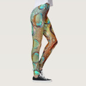 Psychedelische, hellblaue und orangefarbene Wasser Leggings (Rechts)