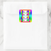 Psychedelische, helle Augen Quadratischer Aufkleber (Tasche)