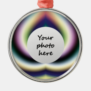 Psychedelische Herz Weihnachtsbaum-Ornamente Silbernes Ornament