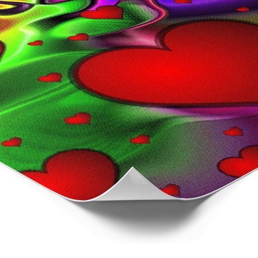 Psychedelische Herzen Poster (Ecke)