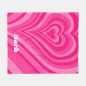 Psychedelische Herzkalligrafie mit Namen Pinks Fleecedecke (Vorderseite (Horizontal))