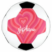 Psychedelische Herzkalligraphie Skriptnamen Pinks Fußball (Vorderseite)