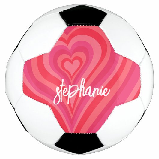 Psychedelische Herzkalligraphie Skriptnamen Pinks Fußball (Vorderseite)