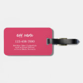 Psychedelische Herzkalligraphie Skriptnamen Pinks Gepäckanhänger (Rückseite horizontal)