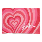 Psychedelische Herzkalligraphie Skriptnamen Pinks Kissenbezug (Vorderseite)