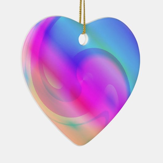 Psychedelische Herzverzierung Keramik Ornament (Rechts)