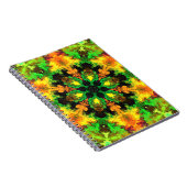 Psychedelische Hippie Blume Grün Orange und Gelb Notizblock (Rechte Seite)