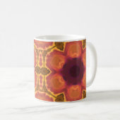 Psychedelische Hippie-Blume Orange Lila und gelb Kaffeetasse (VorderseiteRechts)