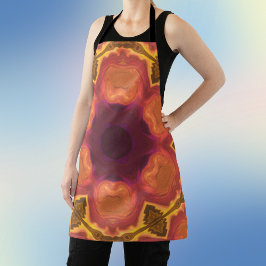 Psychedelische Hippie-Blume Orange Lila und gelb Schürze