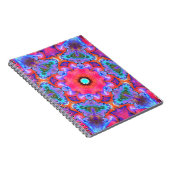 Psychedelische Hippie-Blume Rosa Blau und Orange Notizblock (Rechte Seite)