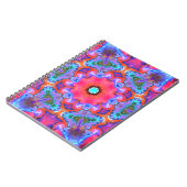 Psychedelische Hippie-Blume Rosa Blau und Orange Notizblock (Linke Seite)