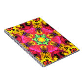 Psychedelische Hippie-Blume Rosa Gelb und Grün Notizblock (Rechte Seite)