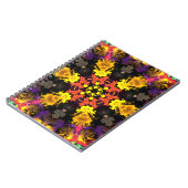 Psychedelische Hippie-Blume Rot Gelb und Lila Notizblock (Linke Seite)