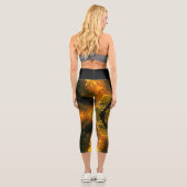 Psychedelische Hippie Gelbe und Schwarze Leggings (Rückseite)