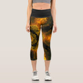 Psychedelische Hippie Gelbe und Schwarze Leggings (Vorderseite)
