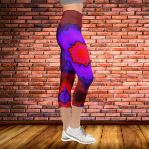 Psychedelische Hippie-Leggings Capri Leggings