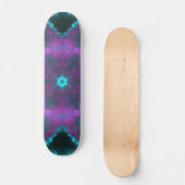 Psychedelische Hippie Lila und Aquamarin Skateboard (Vorderseite)