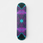 Psychedelische Hippie Lila und Aquamarin Skateboard (Vorne)